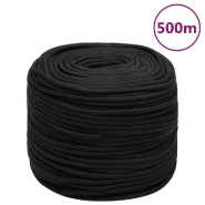 Vidaxl corde de bateau noir complet 8 mm 500 m polypropylène 152505