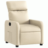 VidaXL Fauteuil inclinable Crème Tissu Modèle Corvelion - 374173
