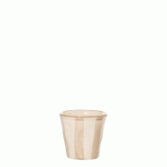 Zafferano Set 6 Petits Verres à Rayures Lido en Céramique Artisanale Sable, Faits Main à Civita Castellana, Italie, Style Unique et Elégant - beig