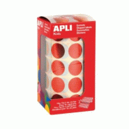 Apli 1770 gommettes rondes, diam. 20 mm, en rouleau, coloris rouge métallisé - 8410782120490