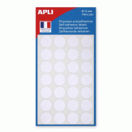 Apli Lot de 5 Etui de 196 pastilles adhésives blanches, diam. 15 mm (7 feuilles / cdt) - 3270241118407
