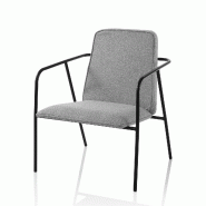 AQA Design Fauteuil en tissu gris MISYA L.62 P.65 H.84 MP02376 - gris textile MP02376