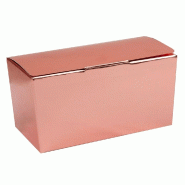 Ballotin or rose brillant intérieur or fermeture à pattes carton 250g - par 25