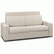 CANAPÉ LIT 3 PLACES EXPRESS LATTES RENATONISI 140CM TÊTE DE LIT INTÉGRÉE CUIR VACHETTE BEIGE