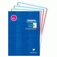 Clairefontaine Lot de 5 Blocs feuillets Ecriture Metric A4, 50 feuilles 90 g/m² piquées, cadre & lignes 4 coul. Interligne 3mm - 3329680061383