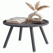 CLP Table d'appoint Busan Ø 40 cm Plastique HBT: 45x40x40 cm Anthracite - gris 328343