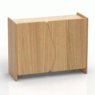 Comptoir Travertina 1 tiroir 2 tablettes chêne et travertin 119x59x94cm