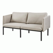 Helloshop26 - Canapé fauteuil 2 places 69 x 158 x 63 cm beige 03_0009131 - beige métal 3000224525768
