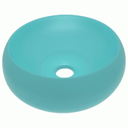Helloshop26 - Lavabo rond de luxe 40x15 cm céramique vert clair mat 02_0002744 - vert 3000102461539