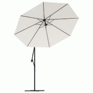 Helloshop26 - Parasol avec éclairage led 300 cm poteau en métal sable 02_0008143 - métal 3000435747768