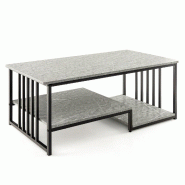 Helloshop26 - Table basse rectangulaire 110 x 60 x 45 cm avec rangement élégant et finition moderne en MDF gris 20_0020738 - 3000233652875