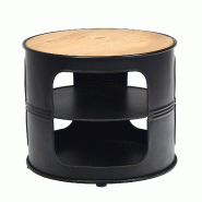 Helloshop26 - Table basse ronde à 3 niveaux 50 x 50 x 41,5 cm ample espace de rangement style rustique design chic en fer noir 20_0019285 - 300023285