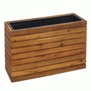 Mendler Jardinière HWC-L21, Jardinière Pot de fleur surélevé, anguleux 41x63x23cm Outdoor Acacia Bois FSC®-certifié, brun - marron Bois massif 98578
