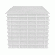 MOLDICA 9 boîtes empilables pour la levée du pain et des pizzas + 1 couvercle, polyéthylène, 60 x 40 x 7, blanc - plastique polypropylène PCOOK9COP1G1