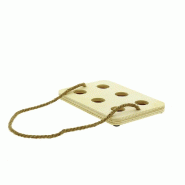 Présentoir serviteur 6 bières bois 24x16,5x2,6cm et corde 33cm - par 20