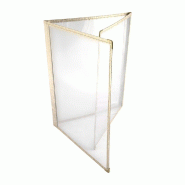 Protège menu 3 volets A4 PVC bordure or