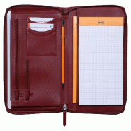 RHODIA 168107C - Conférencier Porte-Documents Lie de Vin - pour Bloc-Notes et Carnets A5 ou A5+ - Dimensions Fermé 19,5x25,5 cm - Pochette pour Tabl