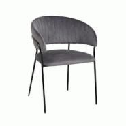 SalesFever Chaise | avec couture arrière | Velours | L 55 x P 50 x H 80 cm | Gris - gris multi-matériau 395479 SalesFever Chaise | avec couture arrière | Velours | L 55 x P 50 x H 80 cm | Gris - gris multi-matériau 395479