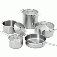 Set de 9 pièces en inox - Batterie de cuisine compatible induction, gaz et électrique Set de 9 pièces en inox - Batterie de cuisine compatible induction, gaz et électrique