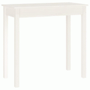 Table console Blanc 80x40x75 cm Bois massif de pin Modèle Terrasse Aurora Prime - 814245