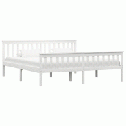 VidaXL Cadre de lit sans matelas blanc bois massif de pin 180x200 cm Modèle Rervessal - 283219