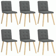 VidaXL Chaises à manger lot de 6 gris foncé tissu Modèle Dervion - 3315439