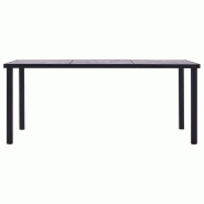 VidaXL Table à manger Noir et gris béton 200x100x75 cm MDF Modèle Helios Élégance Plus - 281861