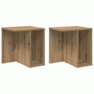 VidaXL Table d'appoint 2 pcs Chêne artisanal 37 x 32 x 40 cm Modèle Flex Panorama Ligne - 891095