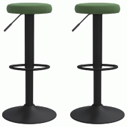 VidaXL Tabourets de bar lot de 2 vert foncé velours Modèle Nova Scandinave - 333146