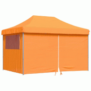 VidaXL Tente de réception pliable escamotable avec 4 parois latérales Modèle AbriRoyalPlus 371 - orange 4005025