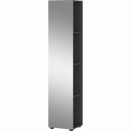 Vivabita Etagère de salle de bain moderne avec miroir graphite Créteil - 3665367357241