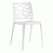 Chaise GROOVE en polypropylène style contemporain pour extérieur - TIGAONE - blanc 3701680314520