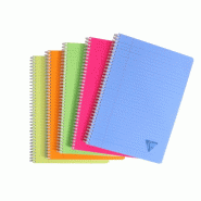 Clairefontaine Lot de 10 Cahier Linicolor Fresh A4, 100p./50 feuilles 90 g/m² reliure intégrale, couv. Polypro assortis, ligné + marge - 3329683281450