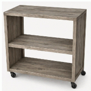 Desserte Héritage à roulettes - L79xP39xH85cm - pin aspect vieilli  Ep.Bois 18mm