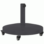 Helloshop26 - Base de parasol ronde moderne extérieure 48 x 48 x 32 cm style épuré en acier gris foncé 02_0058942 - gris acier 3000240857164