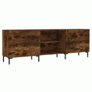 Helloshop26 - Meuble TV moderne rangement pratique 150 x 30 x 50 cm en bois d'ingénierie chêne fumé 02_0048708 - Bois massif 3000235432635