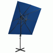 Helloshop26 - Parasol déporté à double toit  250 x 250 cm bleu 02_0008566 - bleu aluminium 3000457082724