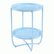 Helloshop26 - Table basse console d'appoint avec plateaux amovibles 58 x 40 cm acier bleu ciel 03_0010766 - 3000225398071