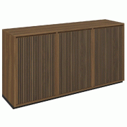 Meuble Vertigo T01 4 tiroirs anglaise 1 porte MDF noir et olivier 180x47x93cm