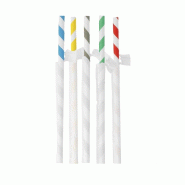 Paille sous sachet 23,5cm papier couleurs assorties - par 3000