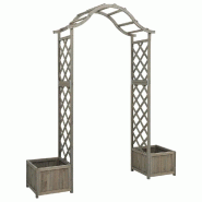 Pergola de jardin avec jardinière Gris Bois pin massif Modèle AbriHiver 46 - 316392