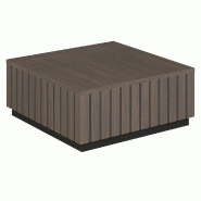 Podium pour mannequins Vertigo T03 MDF noir et noyer foncé 60x60x25cm