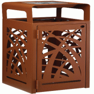 Rossignol - Corbeille 110L vigipirate avec cendrier 1,5L CYBEL - effet corten - marron acier 59310