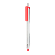 Stylo à bille stylet en plastique - corps argenté avec clip et embout stylet coloré - encre bleue Stylo à bille stylet en plastique - corps argenté avec clip et embout stylet coloré - encre bleue