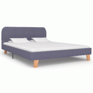 VidaXL Cadre de lit sans matelas gris clair tissu 140x200 cm Modèle Uvelis - 280873
