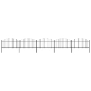 Vidaxl clôture de jardin à dessus en lance acier (1,25-1,5)x8,5 m noir 277734 Vidaxl clôture de jardin à dessus en lance acier (1,25-1,5)x8,5 m noir 277734