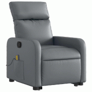 VidaXL Fauteuil inclinable de massage Gris Similicuir Modèle Nervessiax - 3206759