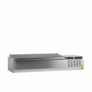 Vitrine à ingrédients réfrigérée avec capot - 4 x GN1/3 | Tefcold - GVC38-120 S/S