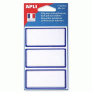 Apli Lot de 5 Pochette de 24 étiquettes scolaires cadrées bleu, format 34 x 75 mm - 3270241119510