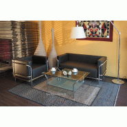 Canapé d'attente cuir blanc ou noir Soft - Noir_0